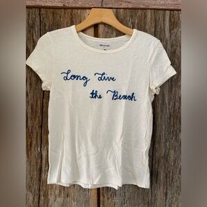 Madewell embroidered tee, size XXS